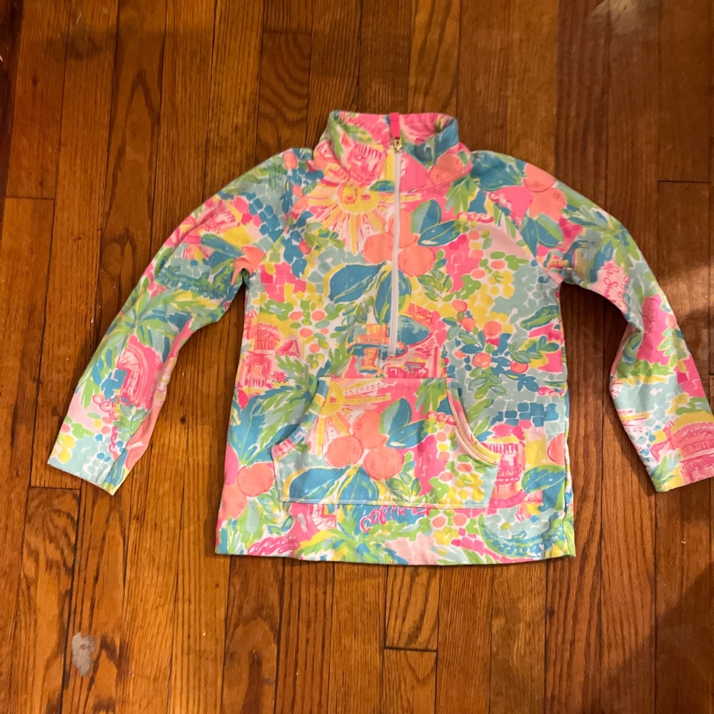 Lilly Pulitzer Pink and Blue Kids Swim Rashguard - Picture 10 of 17
